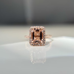 Rose <b>Gold</b> Plated 925 Silver Morganite Oval Cut <b>Cocktail</b> <b>Ring</b> Prong Setting Women's Luxury Engagement Third Party Certified - Product Image 4