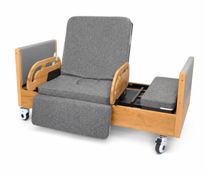 Lit d'hôpital électrique réglable avec cadre en fer gris rembourré, garantie 1 an, pliable pour salon, chambre et soins à domicile - Product Image 6