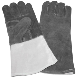 Heavy-Duty Reinforced Cowhide Split Leather Safety Gloves <b>Fire</b> Resistant and Heat Protection for Welding and Leather Work - Product Image 2