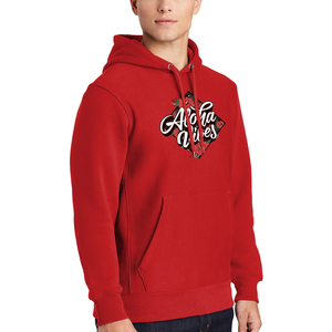 เสื้อฮู้ดสีแดง Aloha Vines ลายดอกไม้ พิมพ์ลายลำลองสำหรับผู้ชาย ดีไซน์โลโก้ด้านหน้า ทรงปกติ ผ้าฝ้ายถัก ใส่ได้ในฤดูใบไม้ร่วง - Product Image 4