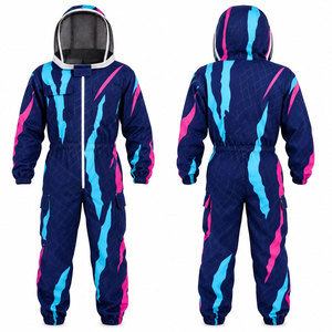 Combinaison d'apiculture premium légère et confortable, vêtement de sécurité pour apiculteur avec voile, bleu rose, équipement de protection, tenue de travail - Product Image 1