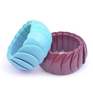 Bracelets classiques en résine plastique, ensembles mignons rose, orange, marron, fantaisie, unisexe, bijoux tendance, bracelet de mode, anniversaire pour femme - Product Image 4