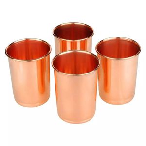 Copper Hammered Finish Drinking Cups Set of 2 Minimalist Design Kitchen Use Eco Friendly Metal Cups - Product Image 2