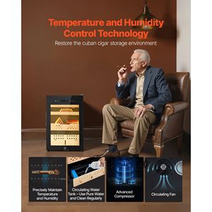 Humidor Elettrico per Sigari da 60L, 350 Pezzi, Raffreddamento a Compressore, Controllo Costante di Umidità e Temperatura per Uso Domestico - Product Image 3