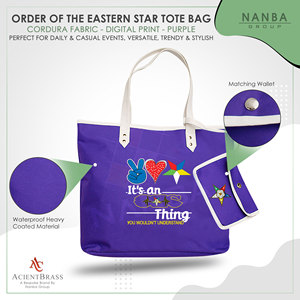 Sac fourre-tout violet « C'est une chose OES, tu ne comprendrais pas » |   Sac fourre-tout imperméable violet personnalisé Eastern Star - Product Image 4