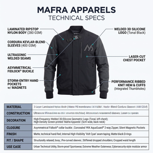 OEM Techwear Waterproof Ripstop Nylon Varsity <b>Jacket</b> with Customizable Badge and <b>Sherpa</b> Lining - Product Image 5