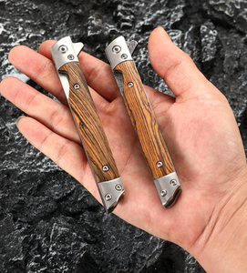 Handmade Industrial/DIY Grade <b>Folding</b> <b>Knife</b> 9 Inch Damascus Steel Wooden Handle Quick-Change Clip Point Blade OEM for <b>Utility</b> - Product Image 4