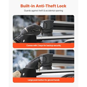 Portaesquís y Porta Tablas de Snowboard para Techo de Auto, 4 Esquís y 2 Tablas de Snowboard, Aluminio Universal con Cerradura - Product Image 5