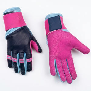 Vente en gros de gants de frappeur de baseball softball en cuir souple combinaison de couleurs uniques manchette longue Position du lanceur balle souple sport - Product Image 1