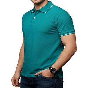 Polo en coton respirant vert uni 2026 Street Fashion, personnalisable avec logo, haute qualité, style décontracté professionnel, OEM - Product Image 3