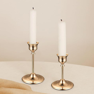 Set of 3 <b>Brass</b> <b>Candlestick</b> <b>Holders</b> Taper Candles Metal Candle <b>Holder</b> Vintage for Christmas Candle Light Dinners Weddings Parties - Product Image 3