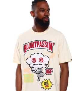 T-shirt Crème pour Homme Bluntpassin' avec Imprimé Nuage Cartoon, Manches Courtes, Coupe Classique, Col Rond, Style Urbain, en Jersey de Coton - Product Image 5