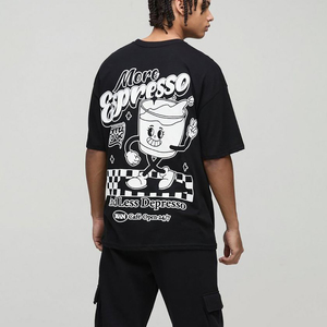 Camiseta Oversize de Algodón para Hombre con Hombros Caídos, Estampado Gráfico, Manga Corta, Estilo Casual Holgado, Top Urbano - Product Image 4