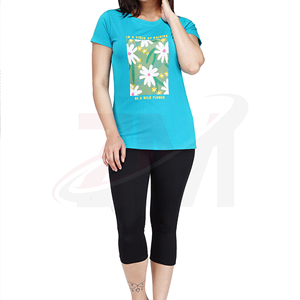 T-shirt imprimé confortable et tendance pour le quotidien et les loisirs, t-shirt imprimé pour femme en mélange de coton doux - Product Image 4