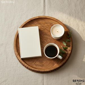 Bandeja Rectangular Decorativa Premium de Madera de Acacia - Hecha a Mano, Pintada a Mano, Diseño de Lujo con Borde de Cuentas para Bodas - Product Image 5