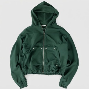 Nueva llegada, estilo streetwear, superventas, fabricante, sudadera con capucha para hombre, corta, con cremallera, bolsillos con broches, resistente al viento - Product Image 4