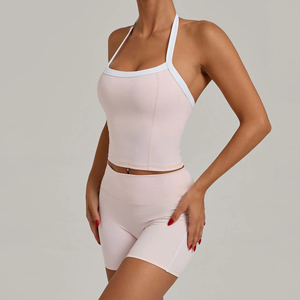 Ropa Deportiva para Mujer, Conjunto de Yoga de 2 Piezas sin Mangas, OEM/ODM, Venta al Por Mayor, Logotipo Personalizado, Conjunto de Fitness - Product Image 3