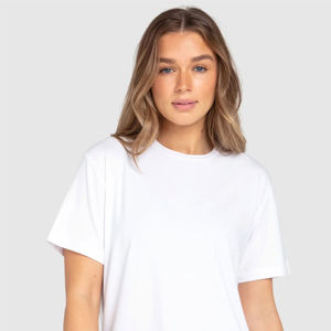 Camisetas de Mujer de Moda, las Más Populares, de Alta Calidad, de Manga Corta, de Color Sólido, para Venta en Línea, Personalizadas con OEM - Product Image 3