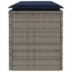 Banco de patio gris con cojín de 43,3 x 15,7 x 17,3 pulgadas, muebles de exterior elegantes de ratán sintético - Product Image 5