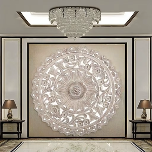 Calcomanía Decorativa de Pared con Mandala Floral Tradicional en MDF, Diseño Artístico Indio para Apartamentos, Oficinas, Espacios Habitables, Ocasiones de Cumpleaños y Diwali - Product Image 4