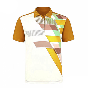 Polo de Manga Corta para Hombre, Estampado Geométrico, Secado Rápido, Estilo Deportivo, Morado, Blanco, Azul, Rosa - Product Image 4