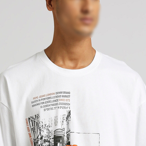 T-shirt à manches courtes pour homme, imprimé V lumineux sur le devant, col roulé tricoté décontracté sur le dos, coupe classique, 100 % coton respirant, gris et noir - Product Image 5