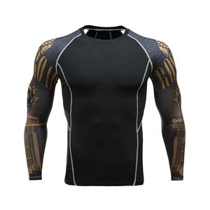 Chemise de Compression personnalisée, vêtements de gymnastique en gros pour hommes, léger et respirant, chemise de Compression musculaire - Product Image 4