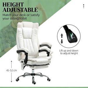 Silla de Oficina Blanca con Función de Masaje para Estudio - Product Image 2