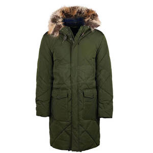 Men's Regular Quilted Parka <b>Jacket</b> <b>Fur</b> <b>Hood</b> Windproof Winter Coat Thick Polyester Wadding Solid Color Casual Style Plus Size - Product Image 4