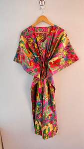 ชุดเดรสผ้าฝ้ายลายดอกไม้ทรงคาฟตัน ไซส์พลัส สไตล์โบโฮ - Product Image 3