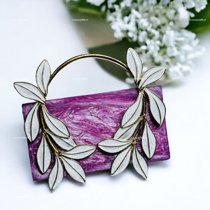 Sac à main en résine pour femmes, fait à la main, élégant sac à bandoulière de soirée, design, artisanat de luxe bon marché - Product Image 2