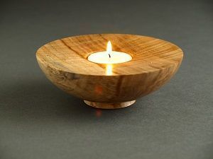 Porte-bougie rond en bois, fait main, décoratif, porte-bougie unique, décoration en bois d'acacia - Product Image 6