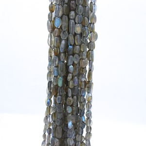 Perles de labradorite naturelle taille ovale cabochon, brin de 30 lignes |   Pierres précieuses en vrac pour la fabrication de bijoux de luxe faits à la main - Product Image 5