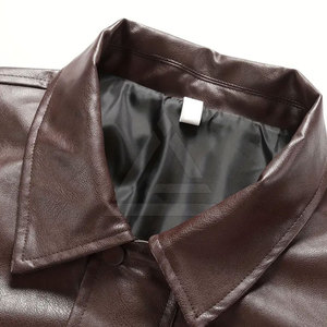 <b>Men</b> <b>Leather</b> Bomber <b>Jacket</b> Stylish Genuine <b>Leather</b> <b>Jacket</b> With Rib Knit Collar Front Zip And Comfortable Everyday Wear - Product Image 3