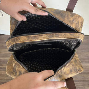 Sac à dos vintage en cuir pleine fleur véritable avec plusieurs poches, sacs de voyage, de travail et d'école, style rustique, tendance pour hommes et femmes, usage quotidien - Product Image 6