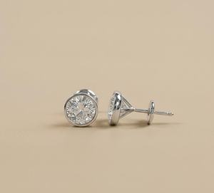 Lab Grown 1.00CT Each Round Brilliant Cut Diamond Stud <b>Earrings</b> 18K Solid Gold IGI Certified Fine Wedding Party Gift Jewelry - Product Image 4