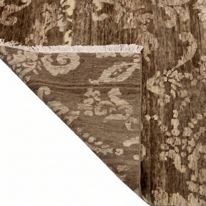 DECORDEC Ivory Rust <b>Red</b> <b>Wool</b> Eco Friendly Non-Slip Hand Tufted Geometric Micro Pattern Rug Repeating Linear Motif Area Carpet - Product Image 6