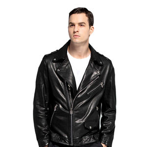 Traje de Motocicleta de Cuero Lavado de Alta Calidad, Chaqueta de Cuero Vacuno Personalizada de Alta Gama para Hombre - Product Image 3