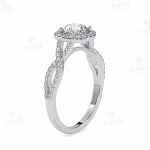 D'vins Jewels แหวนหมั้นเพชรสีทอง18K สำหรับผู้หญิงได้รับการรับรองมาตรฐาน IGI - Product Image 2