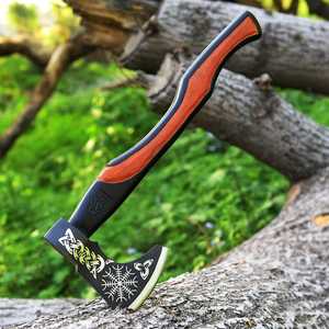 Hache de guerrier nordique artisanale, hache viking forgée, tête en acier gravée, manche en bois de rose, lame de 4 1/2 pouces, camping, bushcraft, OEM - Product Image 6
