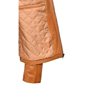 Chaqueta de Cuero Genuino para Hombre, Estilo Urbano, Cuello Alto de Lona, Resistente al Viento, Personalizable OEM, Transpirable, para Invierno - Product Image 6