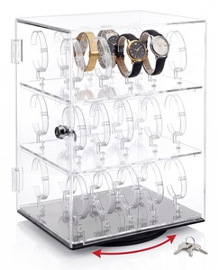 Exhibidor de Relojes Moderno de Acrílico Transparente con Cerradura para Mostrador de Tienda Minorista con Diseño para Exhibición - Product Image 4