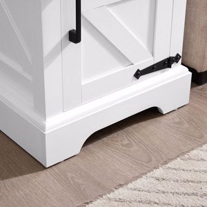 Farmhouse Rectangular End Table with Adjustable Storage Shelf Rustic Nightstand with Barn Door for Sofa <b>Side</b> Use - Product Image 2