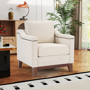 <b>SOFA</b> CHAIR Minimalist One Seat from Vietnam Single Chair MD06 Tufted Back Flared Arms Velvet Solid Wood - Product Image 3
