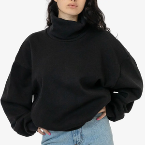 Women Casual Long-Sleeved Lightweight Sweatshirt <b>Top</b> Autumn Double 100% Cotton Knitted Front Plain Dyed women <b>sweat</b> shirt - Product Image 6