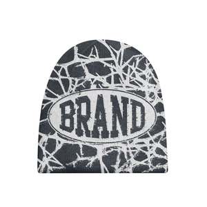 Gorro de Punto Acrílico con Estampado Geométrico Sublimado de Tu Marca, Unisex, Estilo Urbano, para Invierno, 56-58CM - Product Image 1