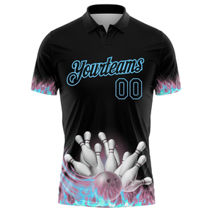 Chemises de bowling à manches courtes imprimées sur mesure pour hommes et femmes, tenues d'équipe, uniformes sportifs - Product Image 3