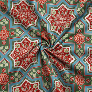 Cotton Combed Poplin <b>Fabric</b>-<b>Medium</b> Weight 120GSM Eco-Friendly Waterproof Crisp & Smooth Feel Digital Patchwork Pattern for Bags - Product Image 2