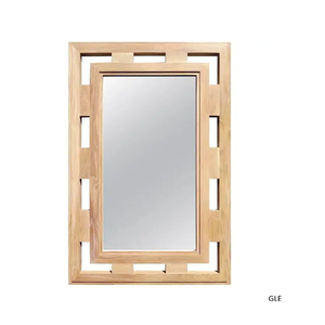 Modern Rustic Wood-Framed Full-Length Floor <b>Mirror</b> <b>Lightweight</b> Unbreakable Irregular Shape Wall Hanging Decor for Bedroom Living - Product Image 3
