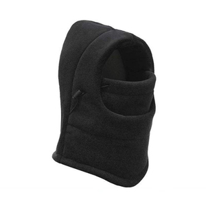 Cagoule thermique en polaire taille unique unisexe pour sports d'hiver en extérieur, noire unie - Product Image 1